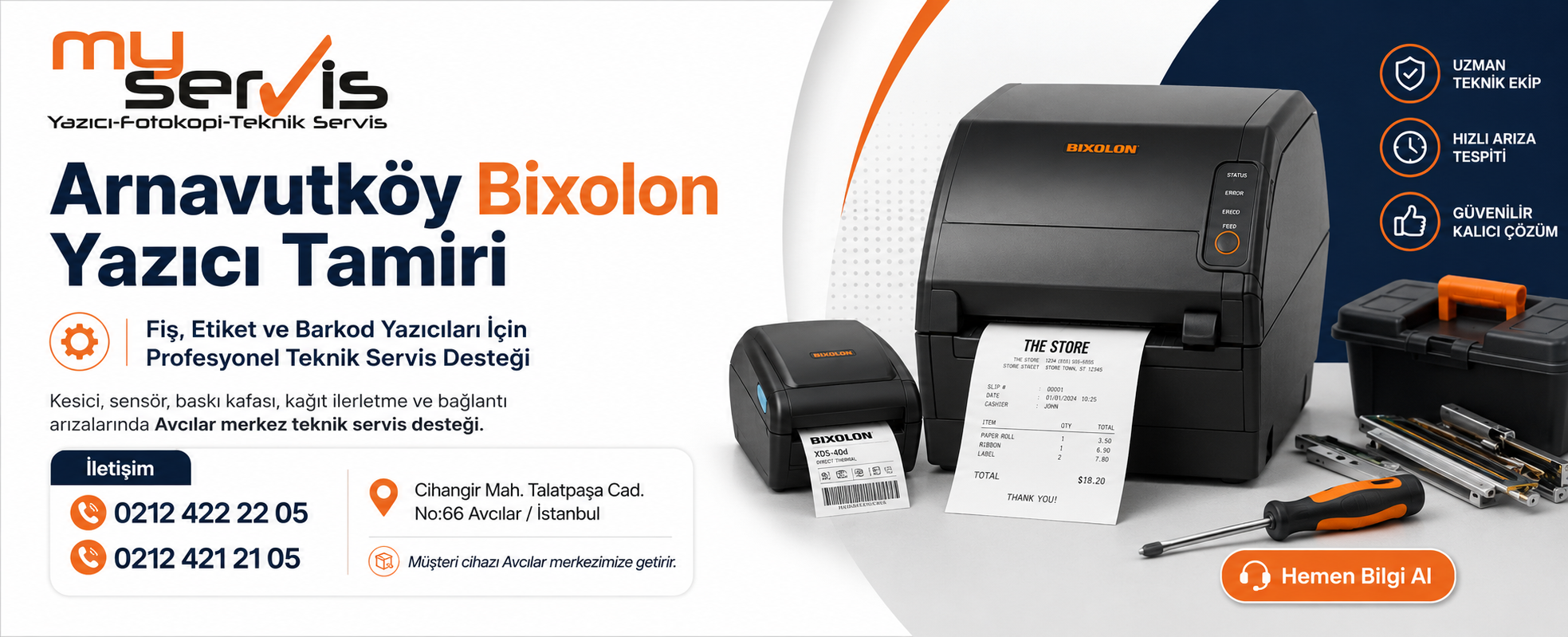 Arnavutköy Bixolon fiş etiket ve barkod yazıcı tamiri