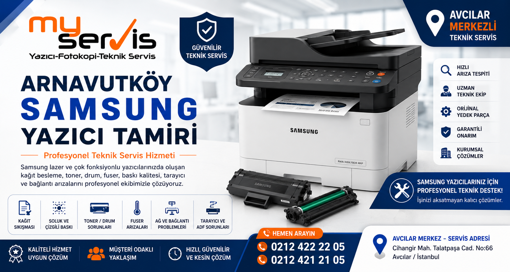 Arnavutköy Samsung yazıcı tamiri ve profesyonel teknik servis