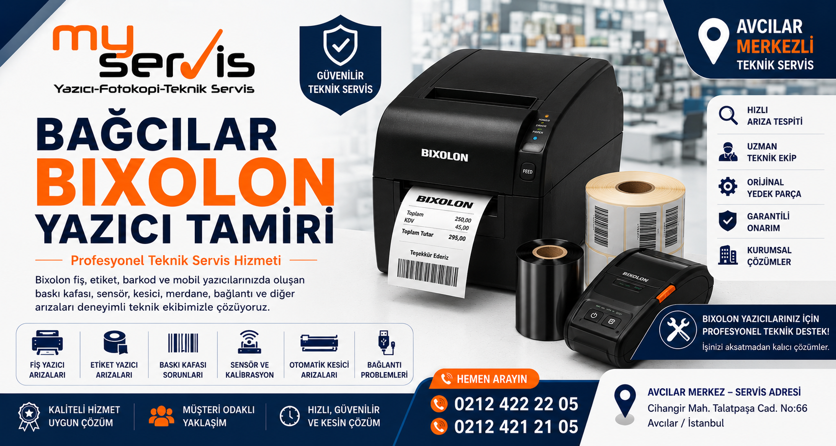 Bağcılar Bixolon yazıcı tamiri ve termal yazıcı teknik servisi