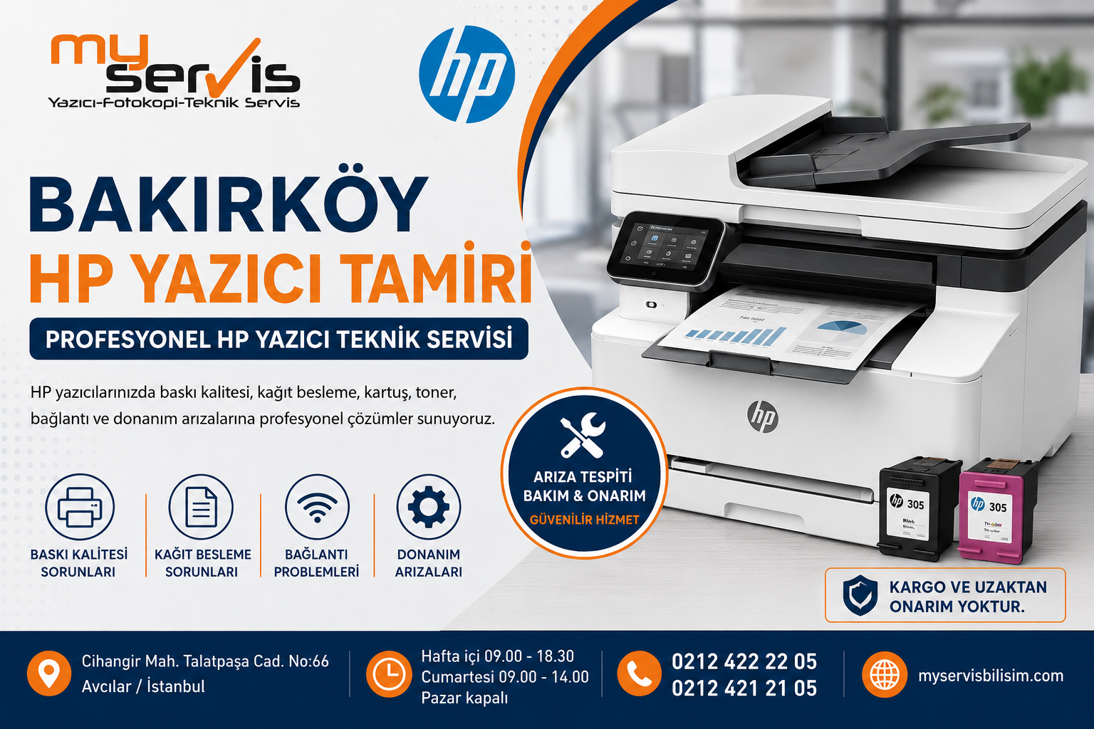 Bakırköy HP yazıcı tamiri MyServis profesyonel teknik servis