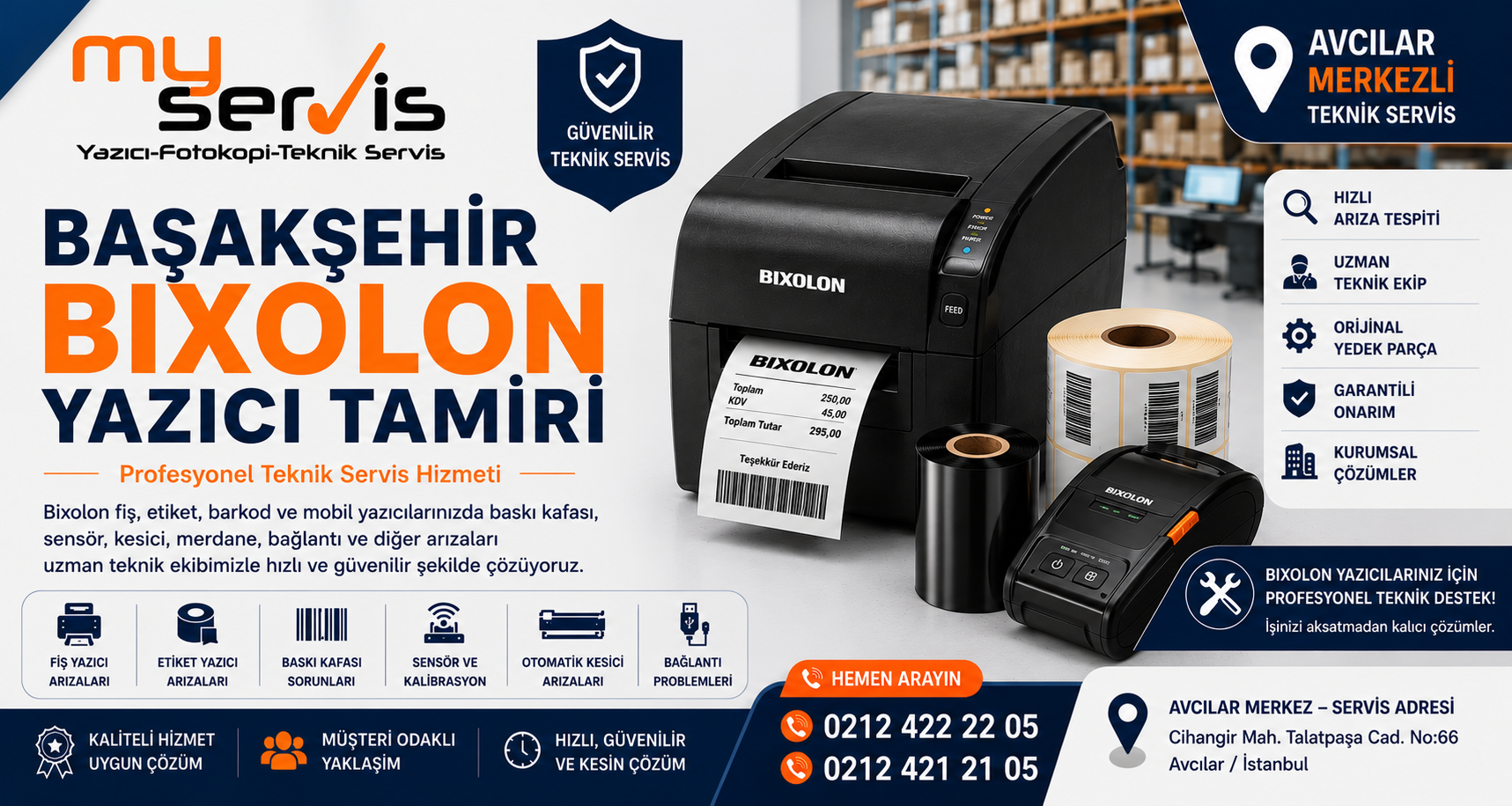 Başakşehir Bixolon yazıcı tamiri ve profesyonel teknik servis