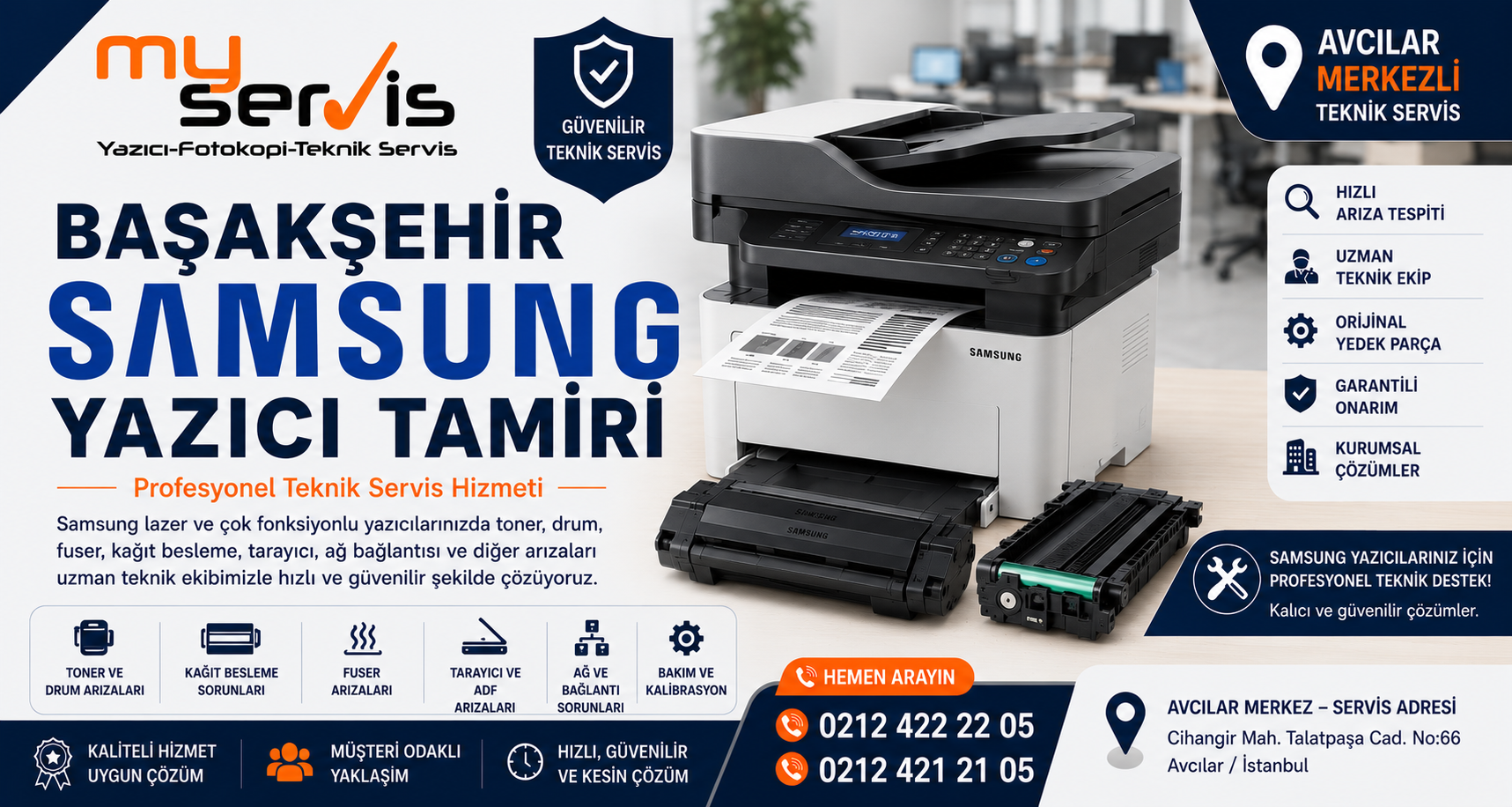 Başakşehir Samsung yazıcı tamiri ve profesyonel teknik servis