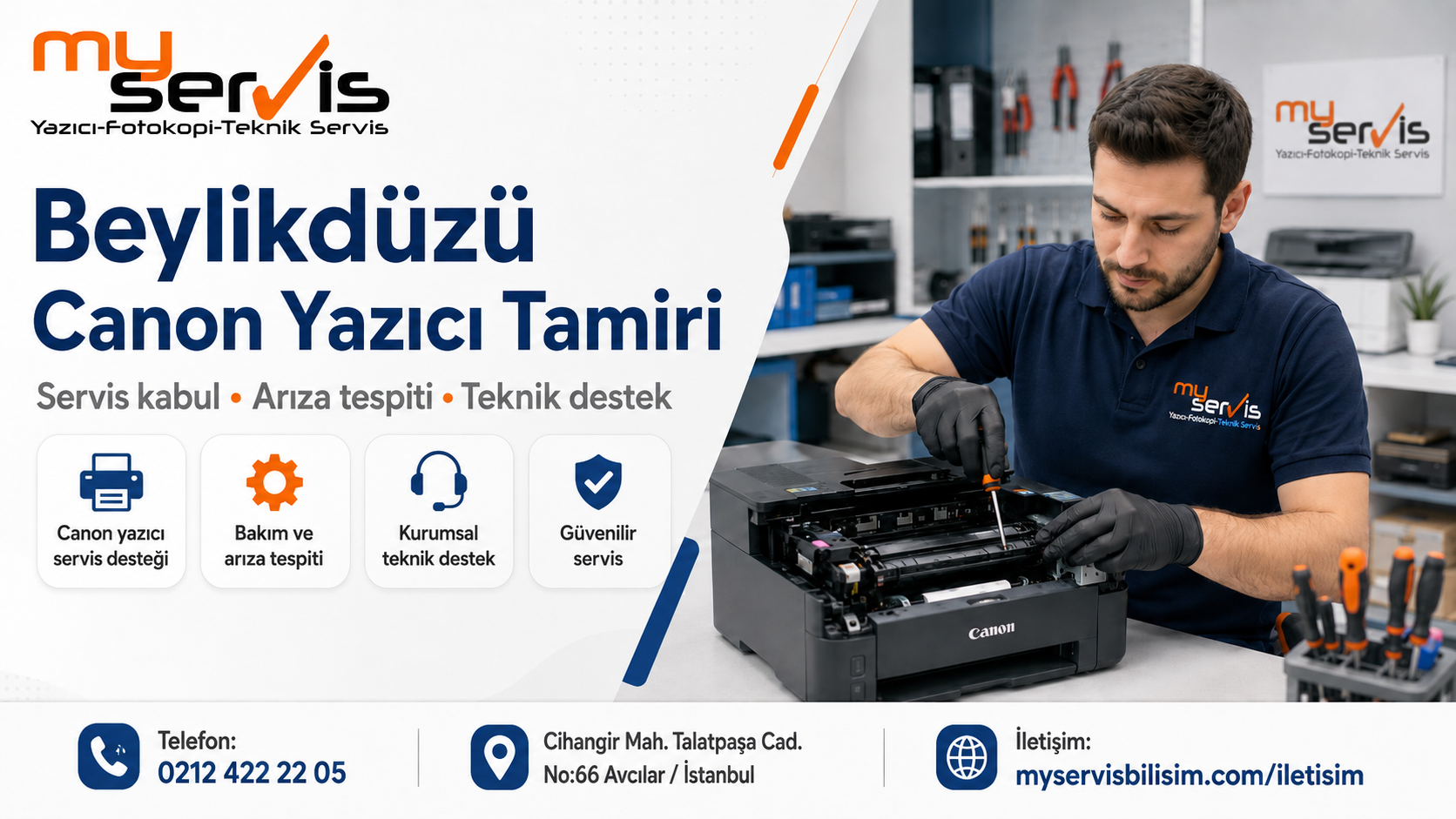 Beylikdüzü Canon yazıcı tamiri için MyServis teknik servis