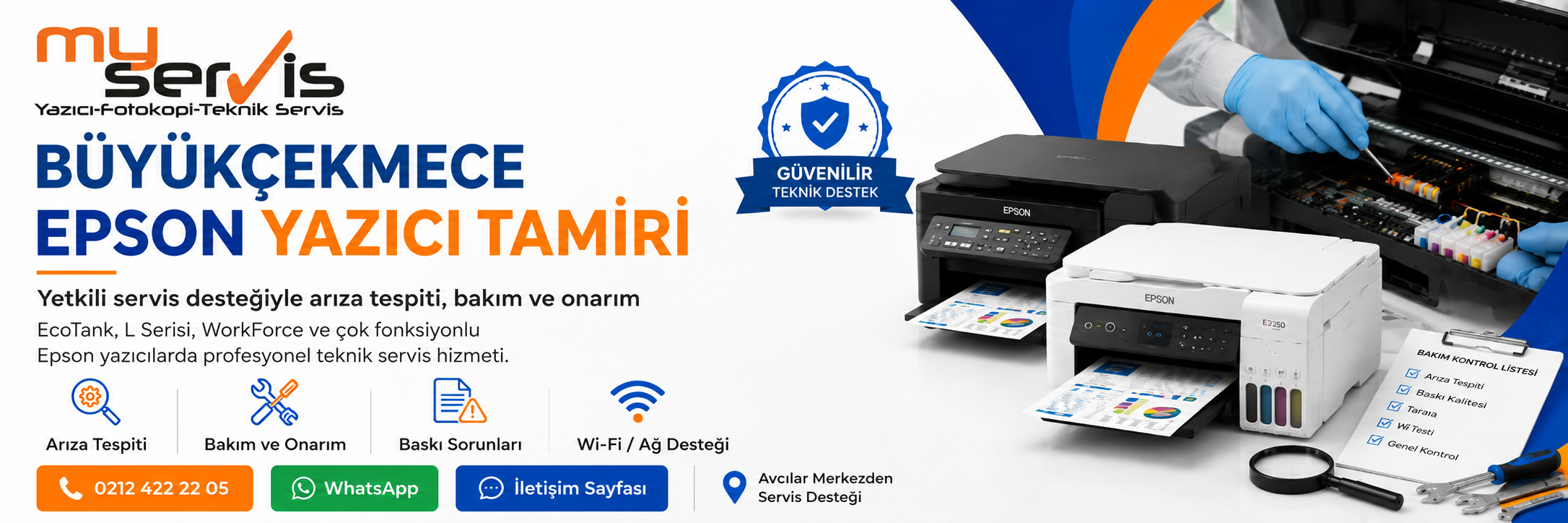 Büyükçekmece Epson yazıcı tamiri için MyServis Bilişim teknik servi