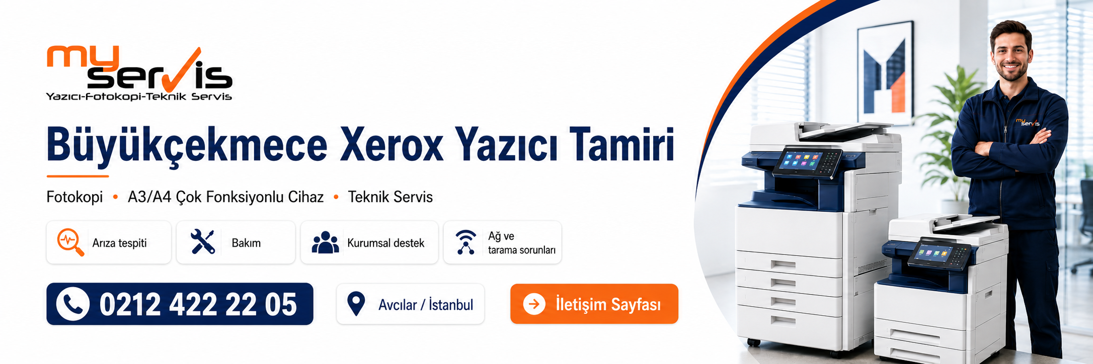 Büyükçekmece Xerox yazıcı tamiri için MyServis Bilişim teknik servis görseli