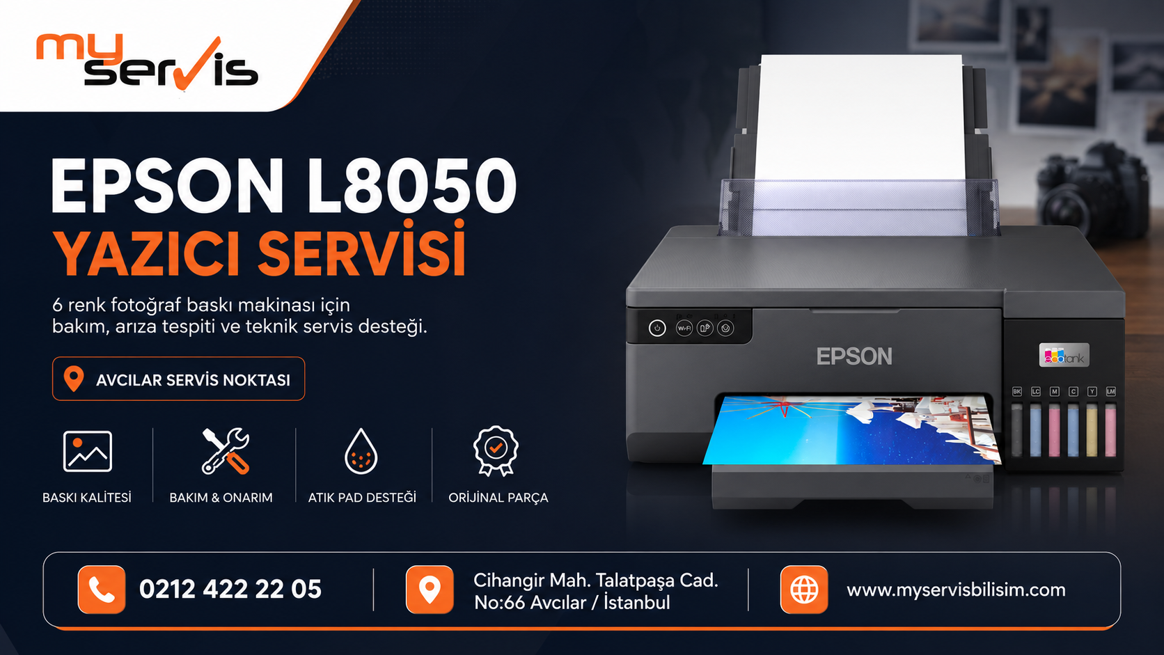 Epson L8050 yazıcı servisi 6 renk fotoğraf baskı makinası