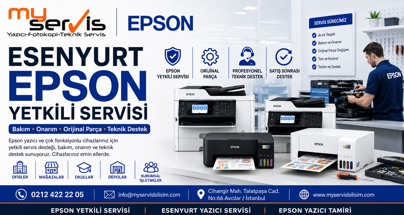 Esenyurt Epson Yetkili Servisi MyServis Bilişim teknik servis desteği