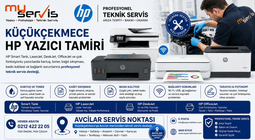 Küçükçekmece HP Yazıcı Tamiri | MyServis Bilişim 0212 422 22 05