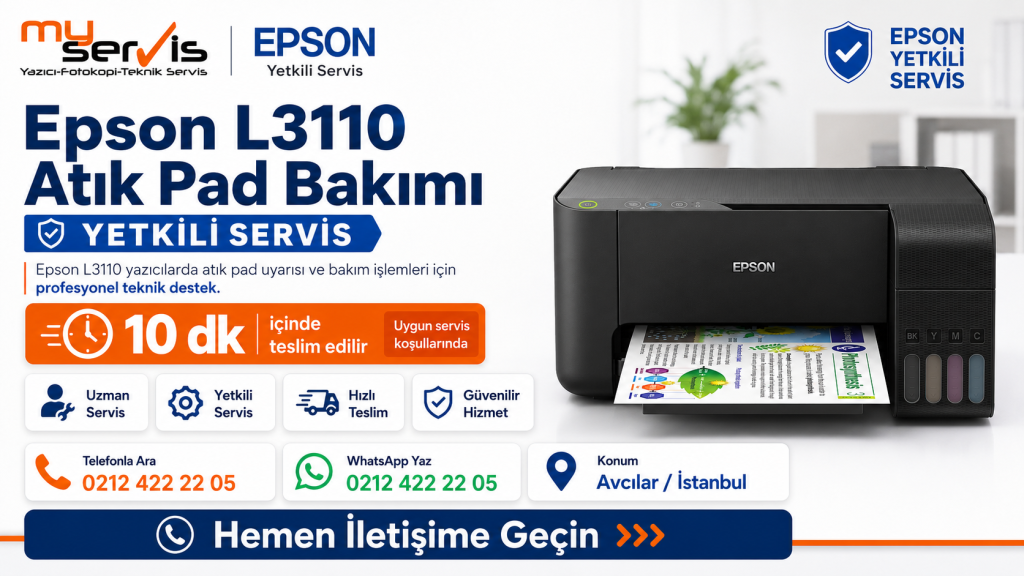 Epson L3110 Atık Pad Bakımı | 0212 422 22 05