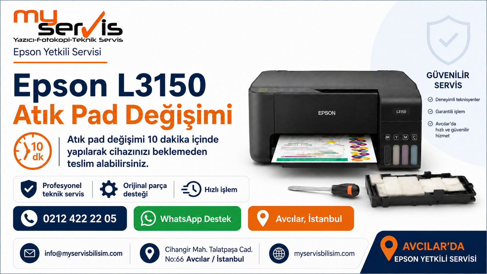 Epson L3150 Atık Pad Değişimi