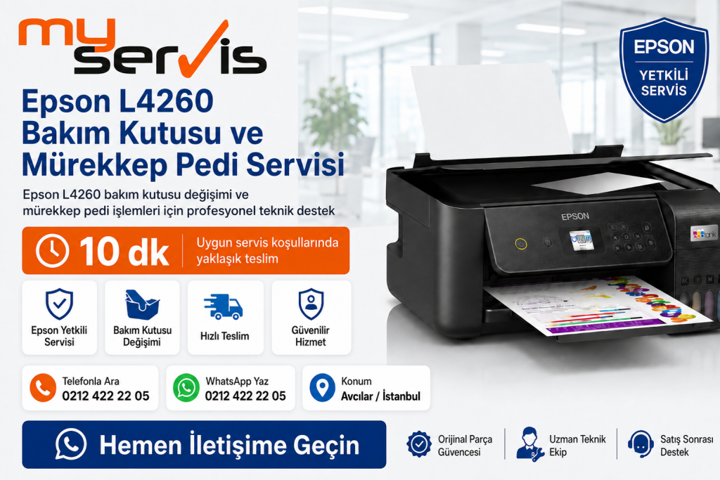Epson L4260 Bakım Kutusu ve Mürekkep Pedi Servisi