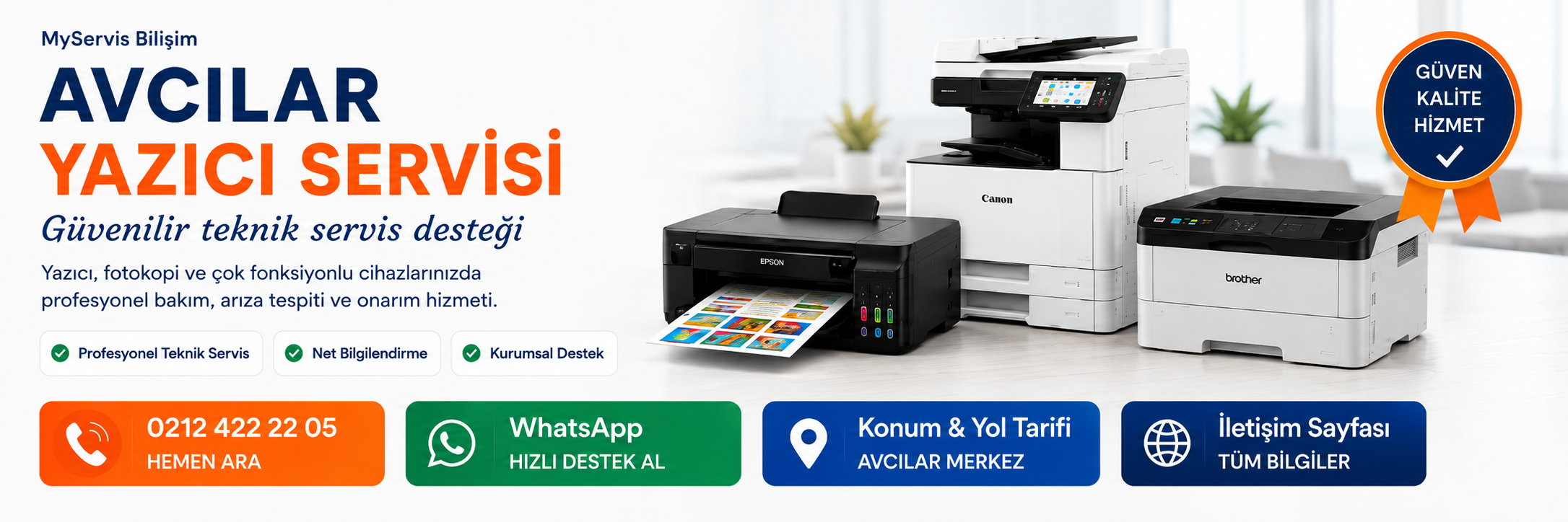 Avcılar yazıcı servisi Epson ve Brother yetkili servis desteği