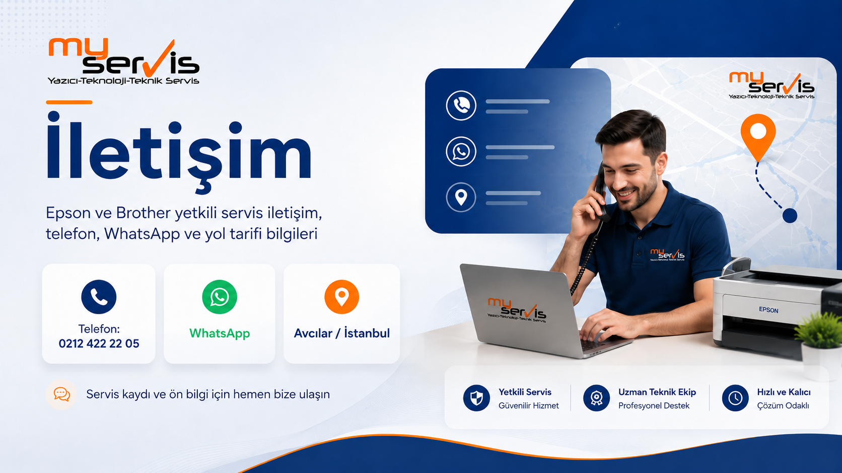 Epson yetkili servis iletişim MyServis Bilişim telefon WhatsApp ve yol tarifi bilgileri